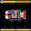 Canada USA Mexico Soccer PNG with Canadian American and Mexican flag varsity lettering