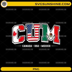 Canada USA Mexico Soccer PNG with Canadian American and Mexican flag varsity lettering