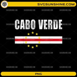 Cape Verde Flag PNG with distressed Cape Verde text and national flag stripe