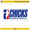 Chicks Basketball PNG with female basketball player silhouette for women's basketball designs