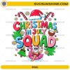 Christmas in July Squad Funny Summer Xmas PNG featuring Santa riding a flamingo float with tropical holiday decorations.
