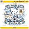 Cute kitty inspired Argentina World Cup 2026 PNG wearing an Argentina soccer jersey with the national flag and soccer ball.