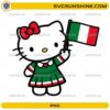 Cute kitty inspired Italy flag PNG wearing an Italian outfit with transparent background for sublimation and DIY crafts