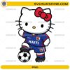 Cute kitty inspired Haiti soccer PNG wearing a Haiti football jersey with transparent background for sublimation and DIY crafts.