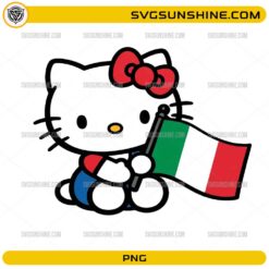 Cute kitty inspired Italy flag PNG with transparent background for sublimation and DIY crafts