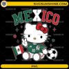 Cute kitty inspired Mexico soccer PNG wearing a green football jersey with Mexico flag and soccer ball for sublimation.