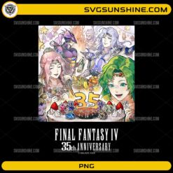 Final Fantasy IV 35th Anniversary Special PNG featuring iconic characters celebrating the 35th anniversary with commemorative artwork.