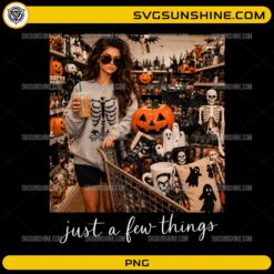 Halloween Shopping Barbie PNG featuring spooky shopping scene and Just A Few Things quote