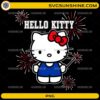 Hello Kitty Fireworks PNG featuring a cute kitty holding a sparkler with festive fireworks