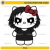 Hello Kitty The Crow PNG gothic Halloween digital design with transparent background