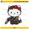 Horror Hello Kitty Ash Williams PNG cute horror digital design with chainsaw