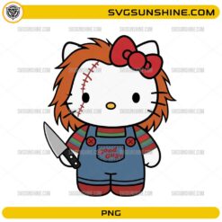 Horror Hello Kitty Chucky PNG cute killer doll Halloween digital design