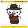 Horror Hello Kitty Freddy Krueger PNG cute nightmare Halloween digital design
