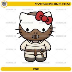 Horror Hello Kitty Hannibal Lecter PNG cute horror Halloween digital design