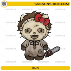 Horror Hello Kitty Leatherface PNG cute chainsaw horror Halloween digital design