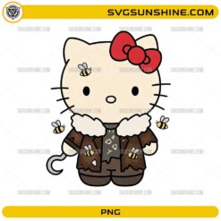 Horror Hello Kitty Scarecrow PNG cute Halloween horror digital design with bees