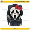 Horror Hello Kitty Scream PNG cute ghost face Halloween digital design with knife and phone