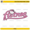 Houston Astros Hello Kitty PNG with cute pink baseball fan design and transparent background