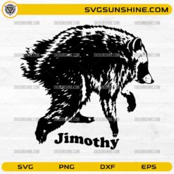 Jimothy Raccoon SVG featuring a detailed black and white wildlife raccoon illustration