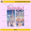 Living in a Fantasyland PNG featuring a magical fairytale castle, fantasy attractions, and pastel theme park artwork