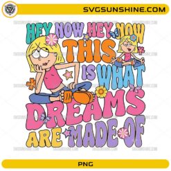 Lizzie McGuire Dreams PNG featuring retro Y2K quote artwork with flowers and butterflies