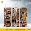 Mama Retro Tattoo 20oz skinny tumbler PNG sublimation wrap featuring vintage skull, leopard, cherries, Route 66, butterflies, dice, checkerboard, and rockabilly artwork