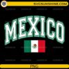 Mexico Flag Vintage PNG featuring varsity-style Mexico lettering and the official Mexican flag for Cricut and sublimation.
