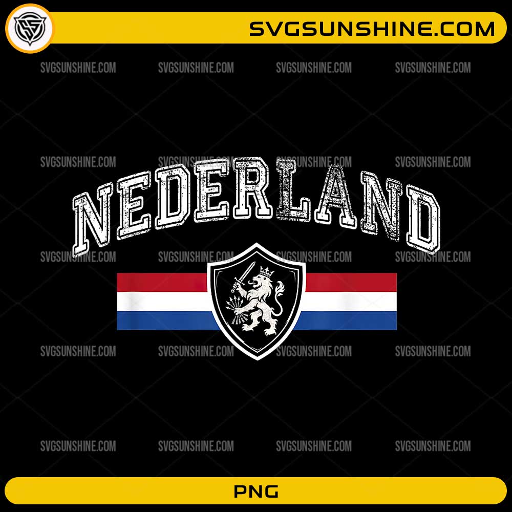 Nederland Netherlands Lion PNG with Dutch flag stripe and lion crest