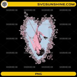 Olivia Rodrigo Heart PNG with floral heart frame and aesthetic pink portrait
