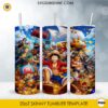 One Piece pirate adventure 20oz skinny tumbler PNG sublimation wrap with anime-inspired treasure and pirate crew design