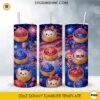 Patriotic Fireworks kawaii 20oz skinny tumbler PNG sublimation wrap with red white blue fireworks and festive bows