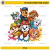 Paw Patrol Rescue Team PNG with cute puppy rescue squad characters