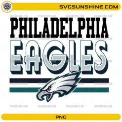 Philadelphia Eagles PNG football team design with bold varsity lettering and Eagles mascot graphic
