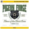 Pigeon Forge Tennessee Black Bear PNG with vintage college lettering and bear graphic