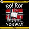 Ro Ro Norway Viking Ship PNG featuring a Viking longship sailing in front of the Norwegian flag for Cricut and sublimation.