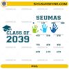 Seumas Class of 2039 PNG personalized graduation handprint keepsake with Kindergarten through 12th grade handprint template