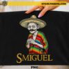 Smiguel Mexican Sombrero PNG featuring a funny vintage character wearing a sombrero and colorful poncho