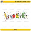 Snoopy Back To School PNG featuring cute school supplies including pencil, apple, crayons, and notebook