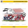 Snoopy Norway Soccer PNG featuring a cute beagle-inspired football fan making a slide kick while wearing a Norway-inspired red soccer jersey