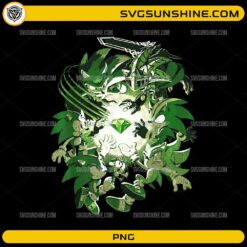 Sonic Through the Ages PNG featuring multiple green Sonic character styles surrounding a glowing emerald