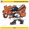 Super Mario Houston Astros PNG featuring Mario in a Houston Astros-inspired baseball uniform swinging a bat.