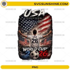 USA World Cup 2026 PNG featuring American soccer player celebrating with USA flag
