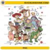 Vintage Toy Story Signatures PNG featuring classic toy-inspired characters with autograph-style names