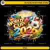 World Cup 2026 Celebration PNG featuring soccer ball, international flags, and championship artwork
