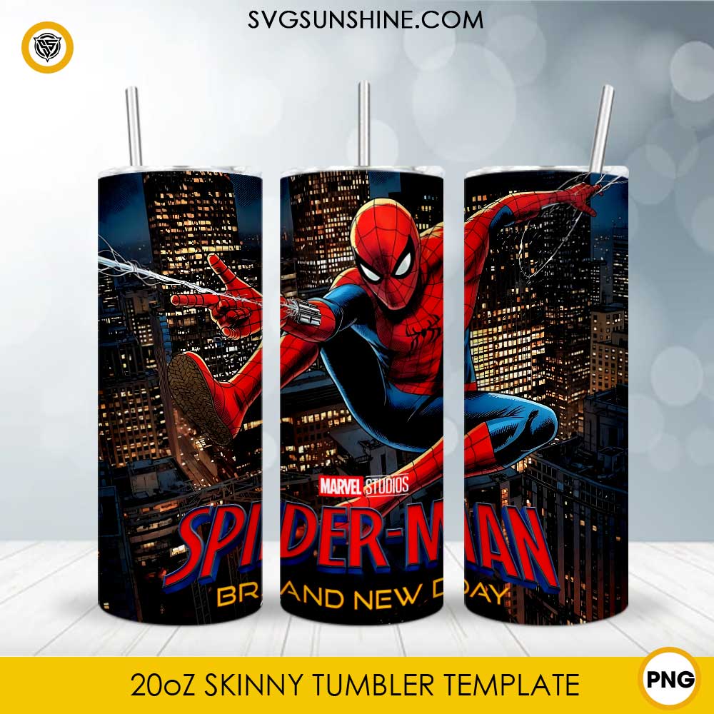Spider man tumbler png design wrap for 20oz skinny tumbler sublimation