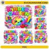 Back to School Dumpling Bundle PNG with cute rainbow Pre-K to Fourth Grade school designs