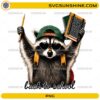 Back to School Raccoon PNG featuring a cute raccoon with sunglasses, backpack, pencil, and notebooks