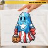 Captain America Halloween Ghost PNG cute ghost character holding pumpkin trick or treat bucket