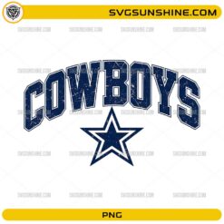 Cowboys Star PNG Dallas football design with distressed lettering and star graphic