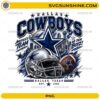 Dallas Cowboys America's Team PNG with football helmet, football, star logo, and Dallas skyline design